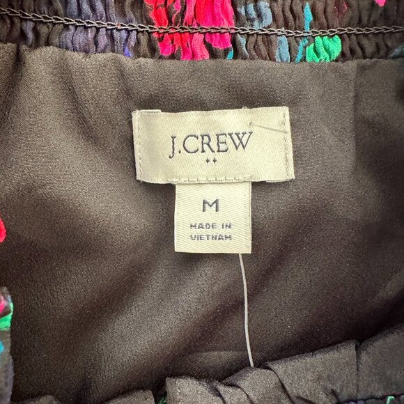 J.Crew Women's Top Medium Black with Floral Design - Picture 6 of 10